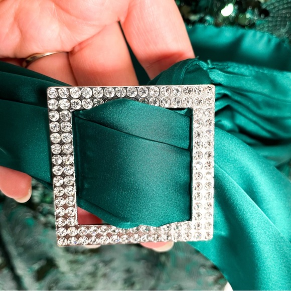 Bebe Emerald Mini Dress With Sequin - Picture 7 of 9